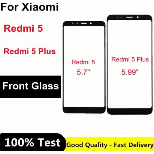 Front Panel For Xiaomi Redmi 5 Plus Touch Panel Screen for Redmi 5 Front Cover Glass Lens Phone Replace Spare Parts