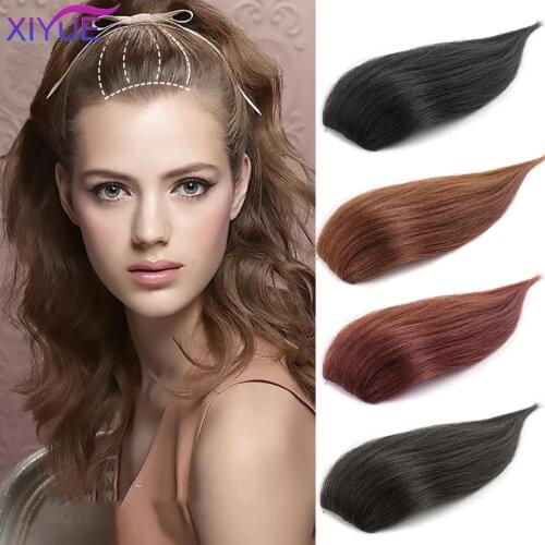 XIYUE One/two-piece Hair Pads board Seamless Top Ivisiblity Piece Thickened Hair Root Pad Highsynthetic Straight Hair