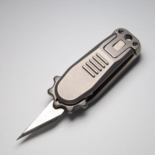 Mini Titanium Alloy Utility Knife Portable Carving Paper Knife Unpacking Pendant Safety Lock EDC Tool