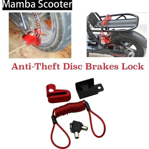 Anti-Theft Disc Brakes Lock with Steel Wire for Xiaomi Mijia M365 Electric Scooter Skateboard Wheels Lock Disc Brake Kickscooter
