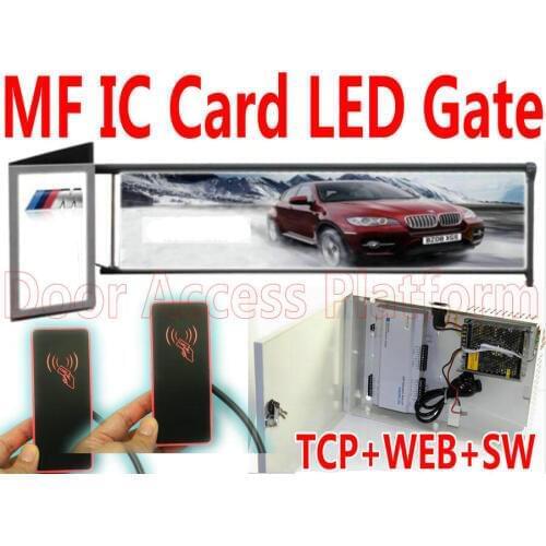 Swipe MF IC Card to enter the gate M1 IC 13.56MHz Palisade Arm LED Light Access control Car Parking system Vehicle Barrier gate