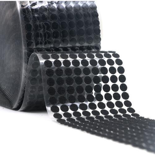 1000 Pairs Black 10 -25 mm DIY Self-adhesive hook and loop tape dots dot fastening tape sewing cable velcr for hanging pictures