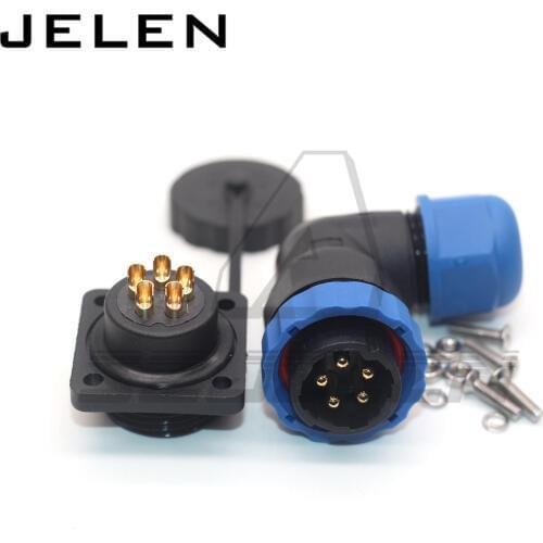SD20 ip68 waterproof connector 1 2 3 4 5 6 7 8 9 10 12 14pin connector male plug female socket LED Right angle connector