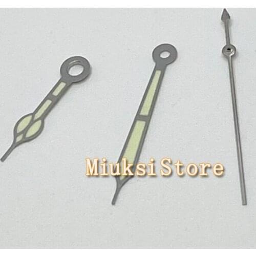 Silver Watch hands green luminous hands fit Miyota 8215 8205 821A Mingzhu DG 2813 3804 Seagull 1612 movement