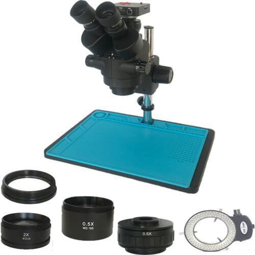 Simul-Focal 3.5X-90X Trinocular Stereo Microscope 38MP 2K 1080P HDMI-Compatible Digital USB Camera For Mobile Phone PCB Repair