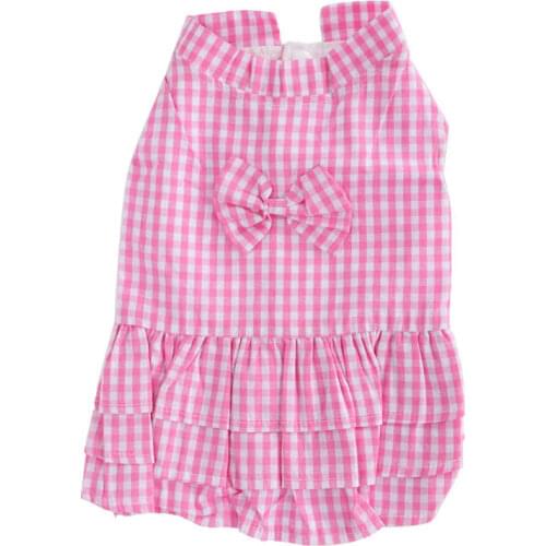 Voltage stabilizer adjustable power supply Pet Summer Dog Polyester Sleeveless T‑Shirt Mini Skirt Pink Bow‑Knot