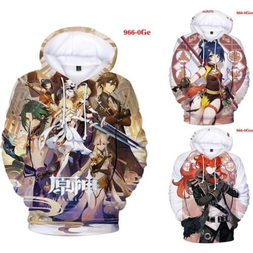 Hot Game Genshin Impact Hoodies Sweatshirts Men Women Streetwear Hip Hop 3D Printed Cosplay Hooded Pullovers Tracksuit 2021