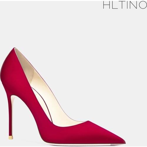 Women Silk Stilettos Girl Friend Christmas Gifts Bride Wedding Party Pumps Evening Dress Shoes Xmas Presents High Heeled Shoe