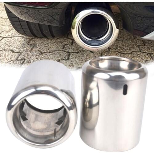 Universal Car Vehicle Car Exhaust Tail Pipes Glossy Stainless Steel Exhaust Tube Tailpipe Muffler Tip Tail for Mazda 6 CX-5
