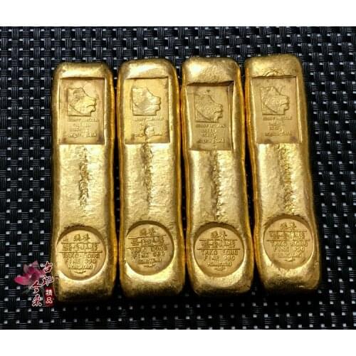 1pcs China Ancient Gold Bar Antique Crafts Gold Bars HongKong Collection Coin