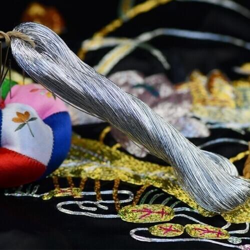 1pcs 70 meters DIY Sewing Knitting Embroidery Material Bright Round Silk Wire silver Embroidery Thread Handmade