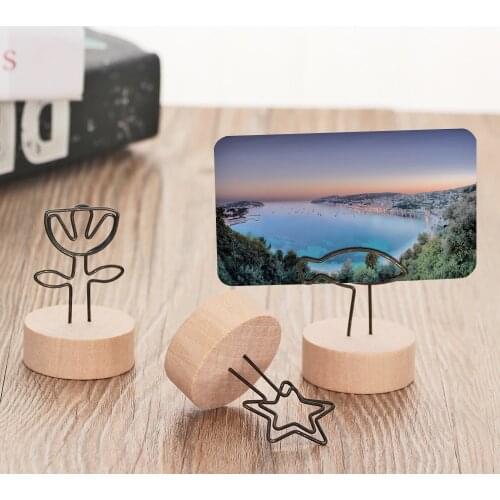 1PC Round Wooden Photo Holder Clip Creative Card Supporter Picture Frame Desktop Ornament Home Decoration DIY Accessories Tools