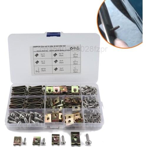 200 Special Clip Nuts Motorcycle Clip Nuts 6 / 8 / 10 / 12 U-shaped Spring Nuts