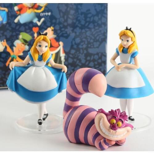 3pcs/set Disney Alice in Wonderland 6.5-9CM PVC Action Figure Cartoon Anime Decoration Collection Figurine Toy for Kids Gift