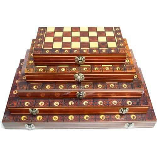 3-in-1 Chess Checkers Backgammon Folding Travel Wooden Game Set Magnetic 15x15"