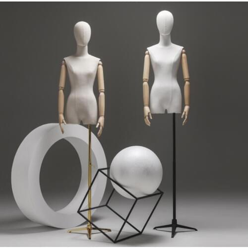 3style Wood Arm Color Female Hand Mannequin Body Gold Tripod Base Dress Model,Jewelry Flexible Women,Adjustable Rack,Doll D378