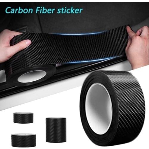 5/3m Car 3D Carbon Fiber Stickers Door Sill Anti-stepping Protector Trunk Bumper Side Mirror Anti Scratch Tape Auto Decals