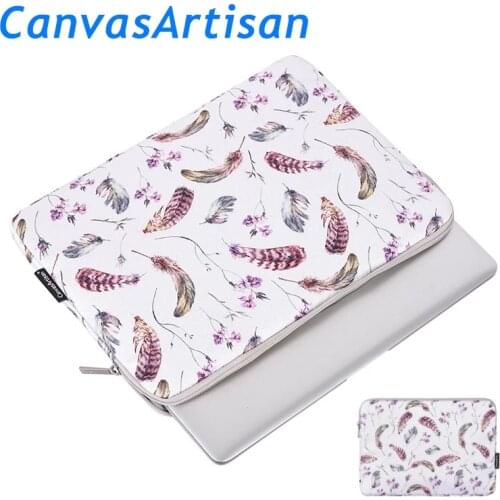 Brand CanvasArtisan Laptop Bag11,12,13,14,15,13.3,15.4,Multicolor Feather Sleeve Case For Macbook Air Pro Computer,Dropship F013