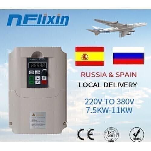 11KW AC VFD Variable Frequency Drive VFD Inverter 1 Phase 220v Input 3 Phase 380V Output Frequency inverter FAN motor