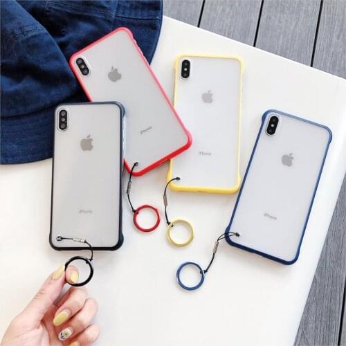 For iPhone Xs Max Xs XR 6 7 8Plus For Samsung S7 S8 S9 S10 Plus Note 8 9 A50 70 Case No Edge Translucent PC+TPU Phone Cover