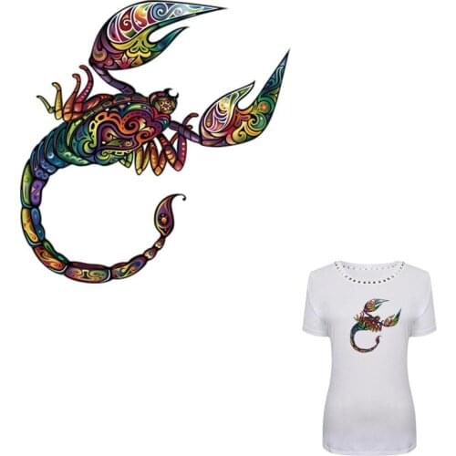 COSBILL Beautiful Scorpion Animal Patches For Clothing Heat transfers Stickers DIY Washable Decoration Appliqued Parches Y-057