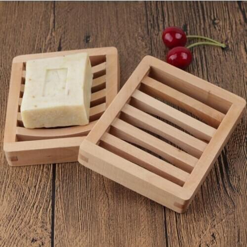 Wooden soap dish tray holder storage soap rack plate boxes container for bath shower plate LX1487