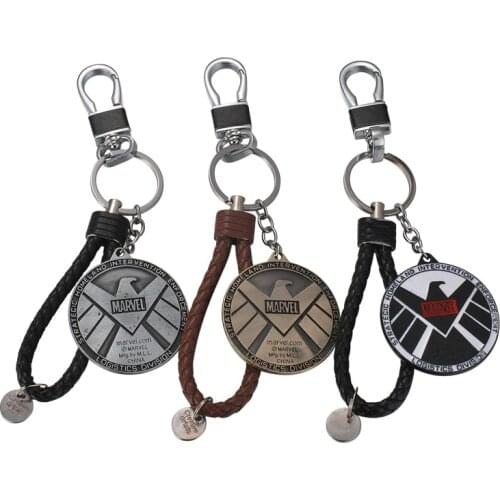 Disney Avengers Shield Agent Badge Key Chain Attach Car Accessories Keychain Marvel Movie Anime Keyring Metal Fitness Tracker