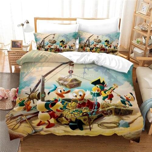 Disney Classic Cartoon Donald Duck Bedding Set Printed 3d Duvet Cover with Pillowcase Twin Full Queen King Children Bedclothes