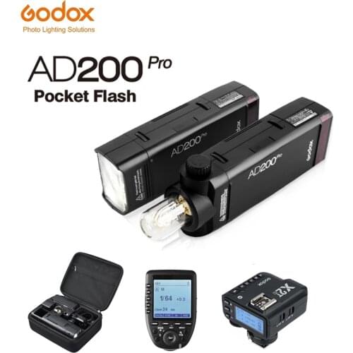 Godox AD200Pro 200Ws 2.4G Flash Strobe 1/8000 HSS 500 Full Power Flashes 0.01-2.1s Recycling 2900mAh Battery