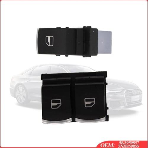 Top Quality Chrome Mater Single Window Control Switch Button 5K3959857&5ND959855 For VW Golf 5 6 Touran Passat CC Touran Tiguan