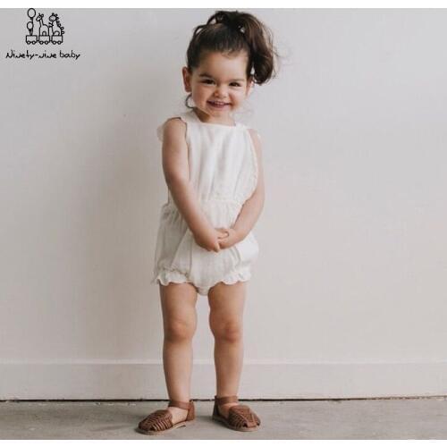 3 Color Cute Baby Girl Ruffle Solid Color Romper Jumpsuit Outfits For Newborn Infant Children Clothes Sunsuit Kid Clothing