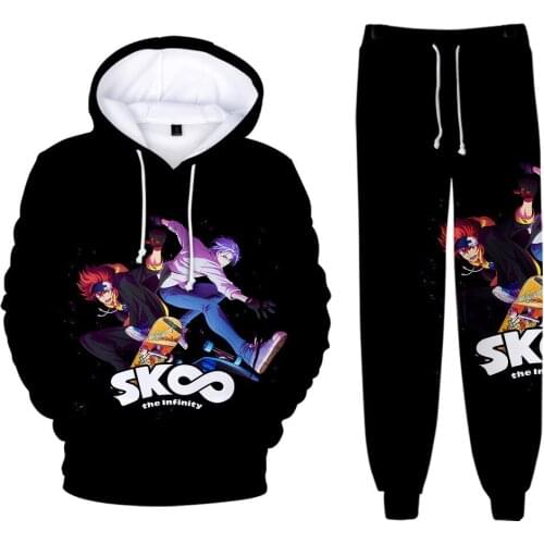2021New Anime SK8 the infinity Miya Chinen Reki Kyan Langa Hasegawa Outfits Two Piece Set 3D Hoodie and Pants Suit