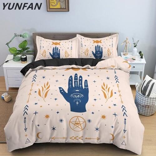 Boho Polyester Duvet Cover Set Bohemian Bedding Set Duvet Cover Sets King Queen Ultra Soft and Breathable Comforter Cover Set