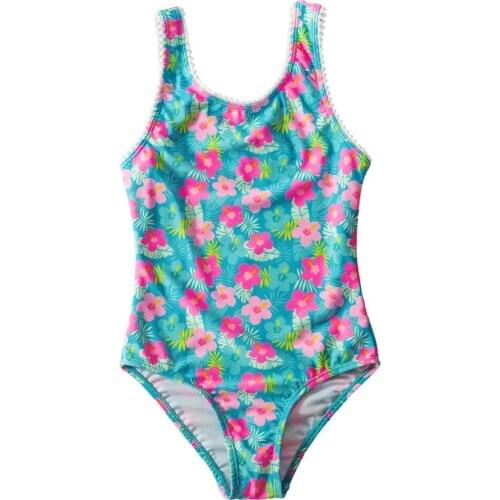 Girls Swimwear One Piece Children Swimsuits Flower Girls Swimming Suits 2020 Summer Bathing Suits Beachwear