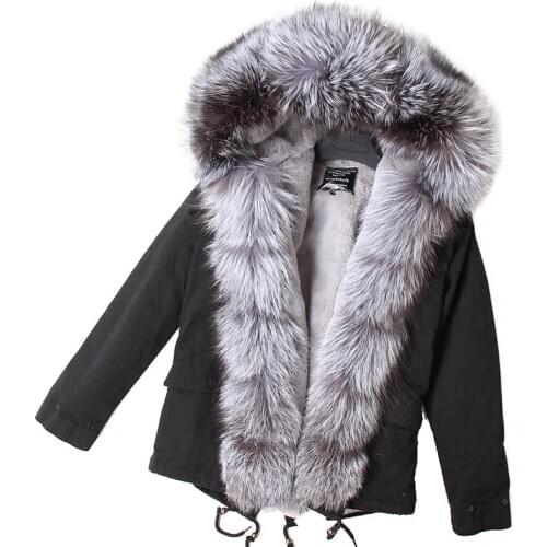 MAOMAOKONG2020new fashion Real fox fur collar winter womens clothing Removable thickened jacket Parker coat