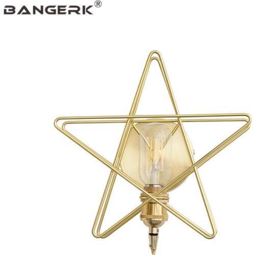 Nodern Design Stars LED Wall Light Brass Loft Wall Sconce Lighting Edison Modern Bedside Wall Lamp Home Decor Fixture Luminaire