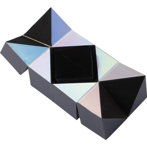 Cube Ring Box Magic Two Opening Methods Proposal Engagement Wedding Storage Stainless Steel Ajustable Bracelet Creative Gift