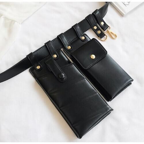 Small PU Leather Waist Bag Fashion Waist Belt Bag Crossbody Chest Bags Girl Fanny Pack Small Phone Pack shoulder strap