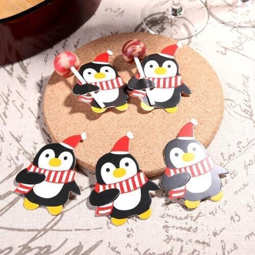 Christmas decorations DIY lollipop position card Christmas Santa doll penguin decoration Christmas decoration