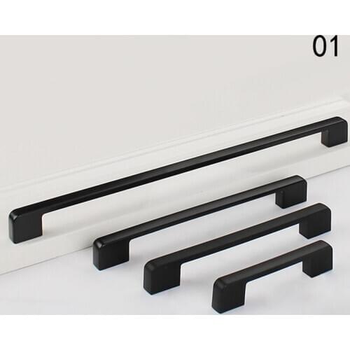 European Style Black Golden Silvery Cabinet Handles Kitchen Cupboard Pulls Drawer Knobs Furniture Handle Hardware