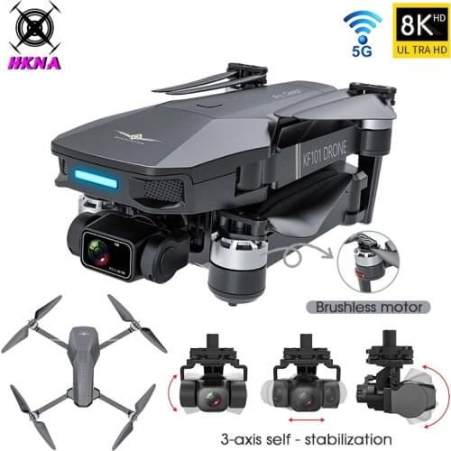 HKNA KF101 GPS Drone 4K Professional 8K HD EIS Camera Anti-Shake 3-Axis Gimbal 5G Wifi Brushless RC 1200M Foldable Quadcopter