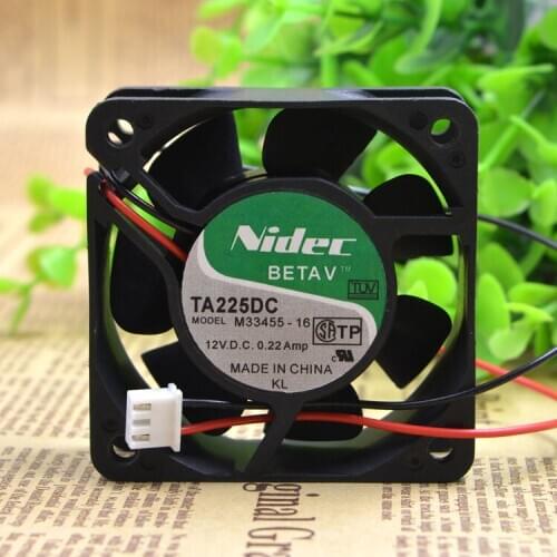 TA225DC M33455-16 original Japanese NIDEC 12V 0.22A 60*60*25 double ball fan