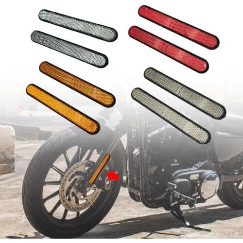 For Harley Dyna Softail Sportster 883 1200 Universal Motorcycle Front Fork Reflector Sticker Lower Legs Slider Safety Warning