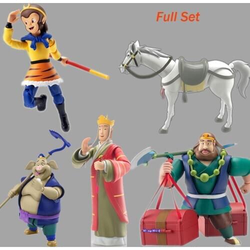 Wong Work 5PCS Figure 1/12 Journey to the West Full Set The Monkey King Tang Monk Animated Version Figure Action Model Figurine