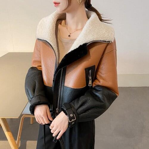 High Quality Genuine Wool Female Jacket Autumn Winter 2021 Short Warm Womens Coats Oversized Womens Clothing Casaco Zjt1739