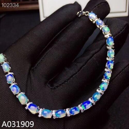 KJJEAXCMY boutique jewelry 925 sterling silver inlaid Natural opal gemstone ladies bracelet support detection fashion