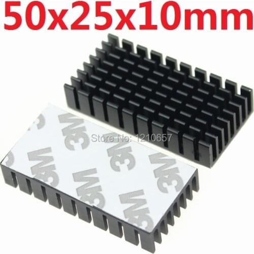 10pcs lot Heat sink 50*25*10MM IC Heat sink Aluminum Cooling Fin 50X25X10MM