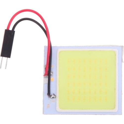 12V Car Led Light COB 48 SMD chip super White Reading Lamp Bulb Auto Interior Light-emitting Diode Light Panel Adapter Auto