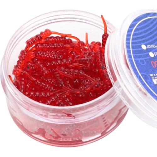 120pcs Fishing soft trout lure Silicone bait Wobbler Swimbait Artificial worm baits 18mm Fishy smell TPR eco-friendly material