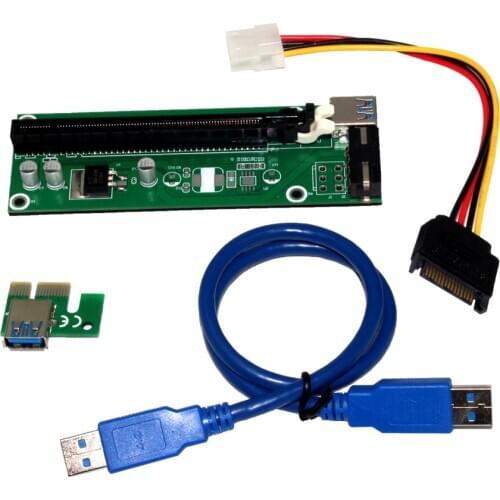 1x to 16x Extender Riser Card SATA Power Cable Household USB 3.0 PCI-E Express Adapter Computer Set for Bitcoin Miner Mining